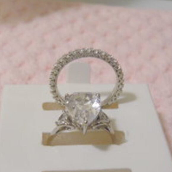 Radiance by Absolute Pear-shape Simulated Diamond & Eternity Band 9 - Picture 1 of 3